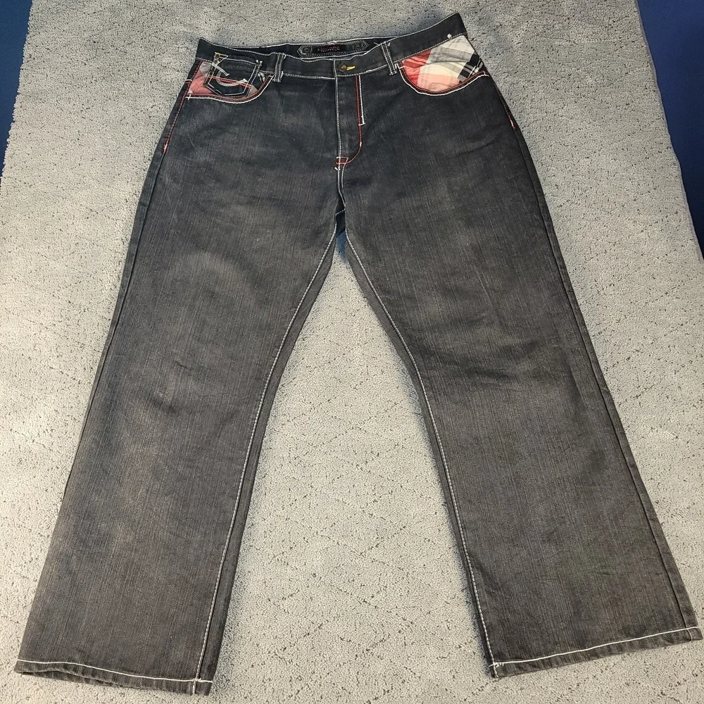 Red Ape Jeans Mens 40x32 Black Wide Leg Baggy Relaxed‎ High Rise Streetwear